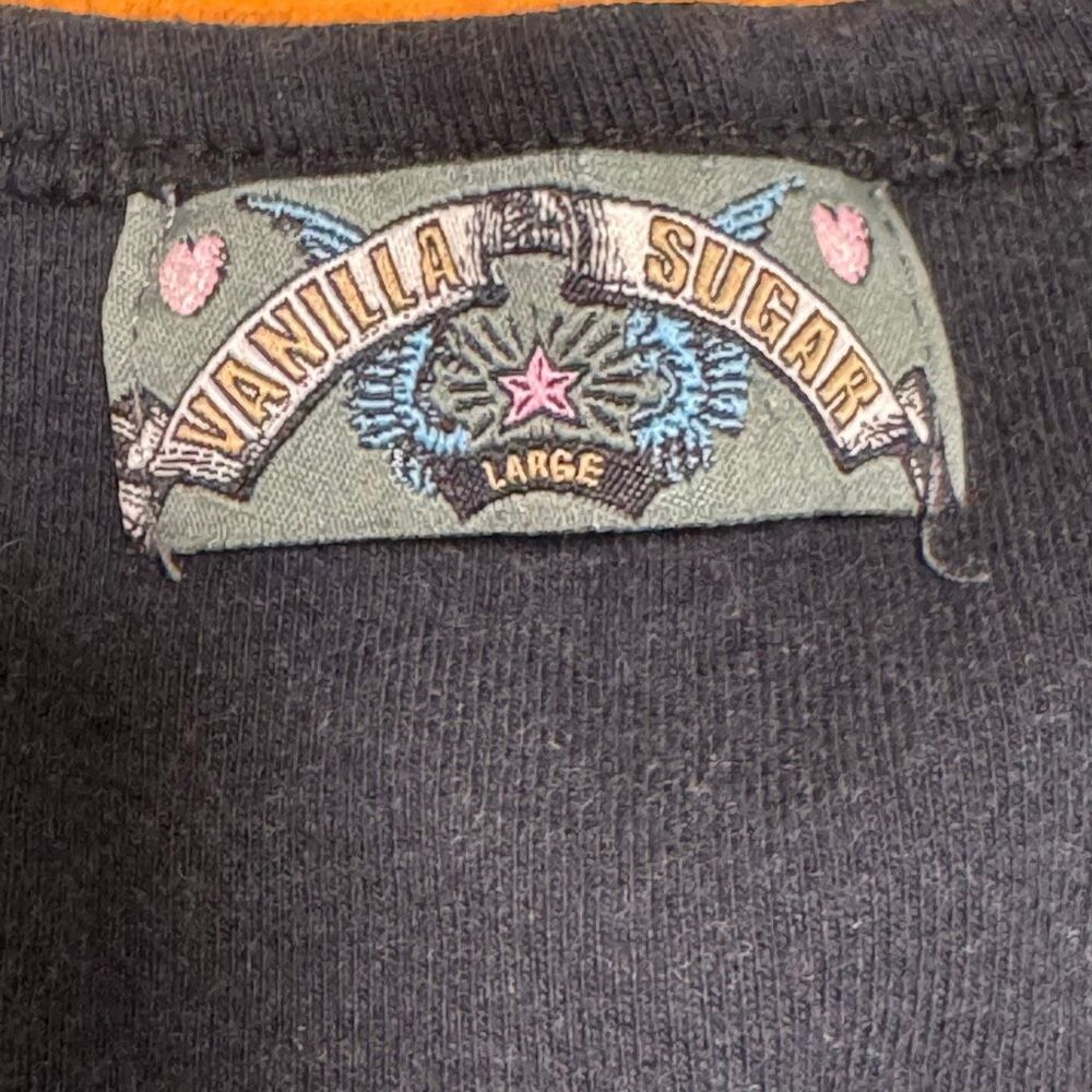 Vintage Y2K Vanilla Sugar Embellished French Flowers Stretchy Shirt L - Picture 4 of 5